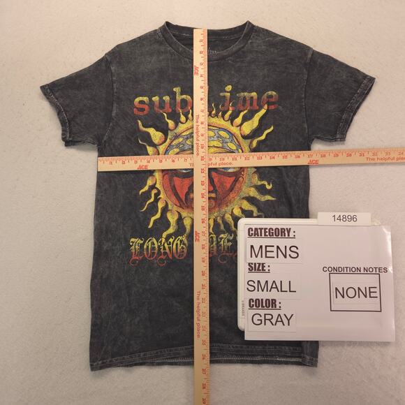 Sublime Band Short Sleeve Crew Neck Graphic Shirt Mens Size Small S Gray - Picture 5 of 9